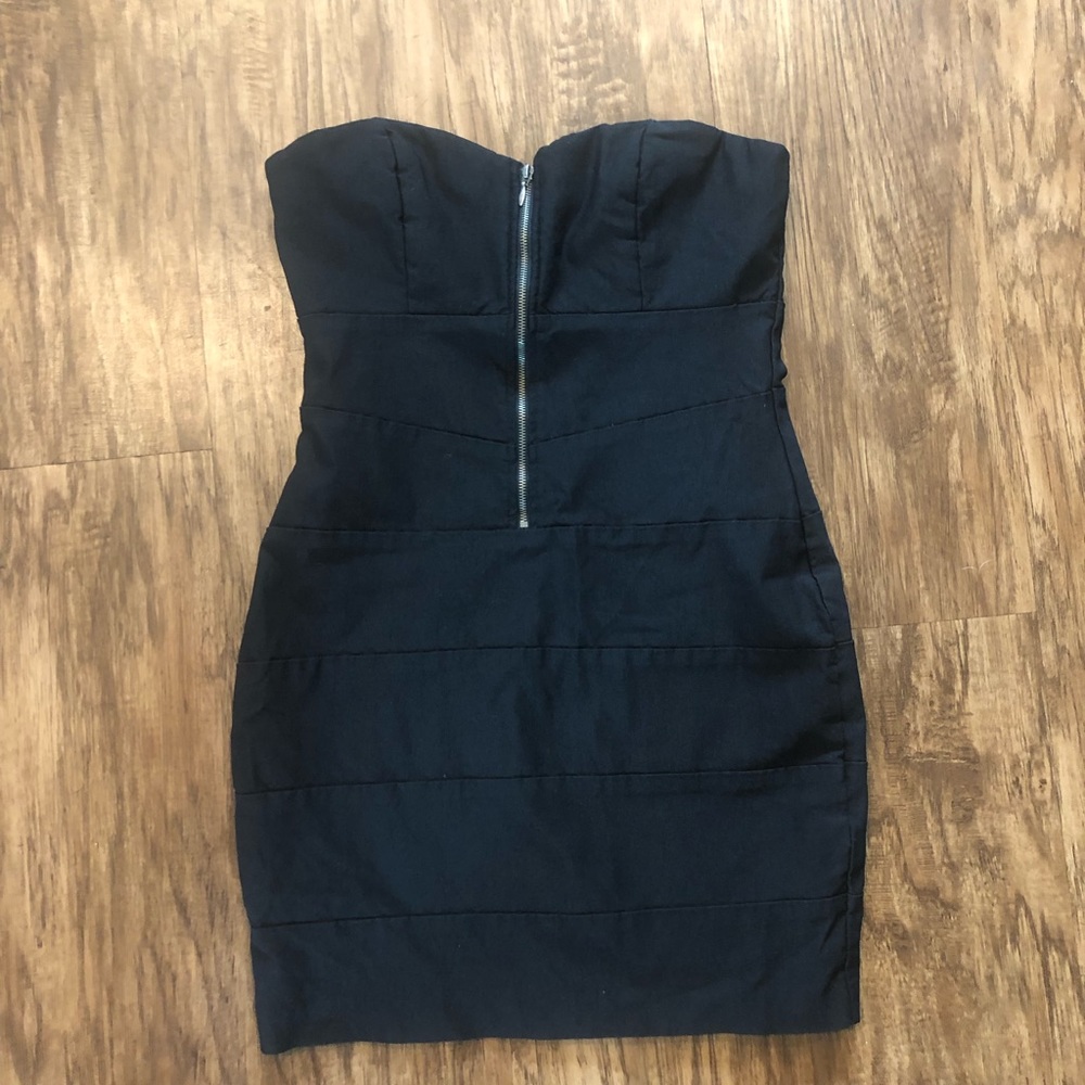 🔴Have & Have Black Strapless front zipper Dress